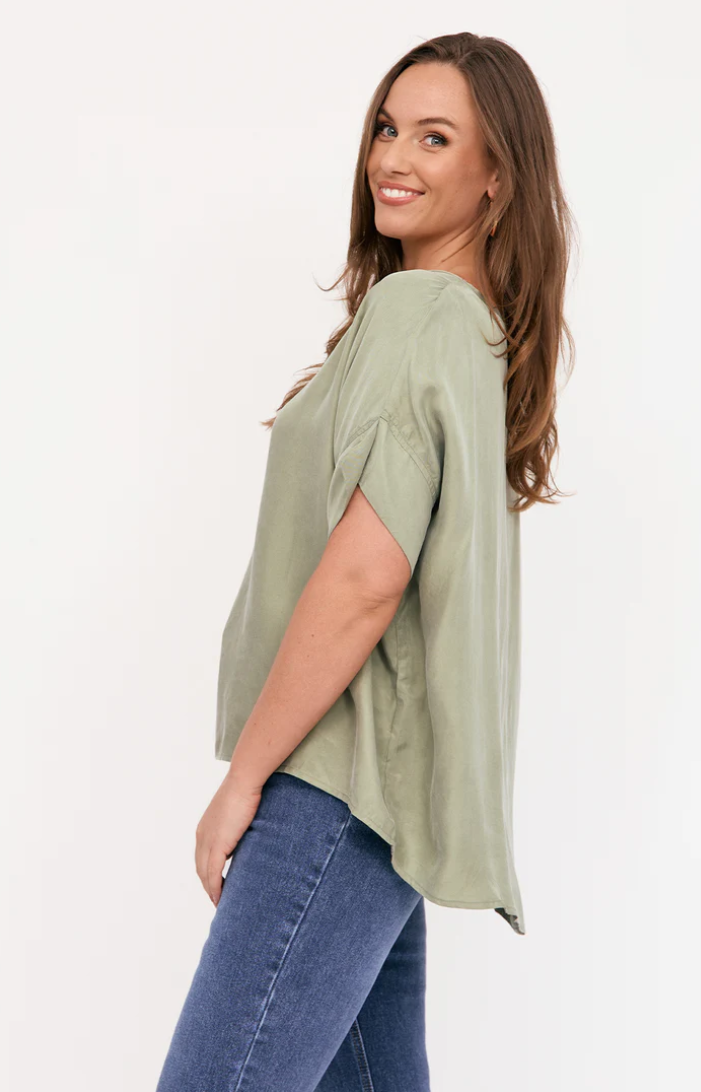 ADORNE GRETA CUPRO TOP KHAKI
