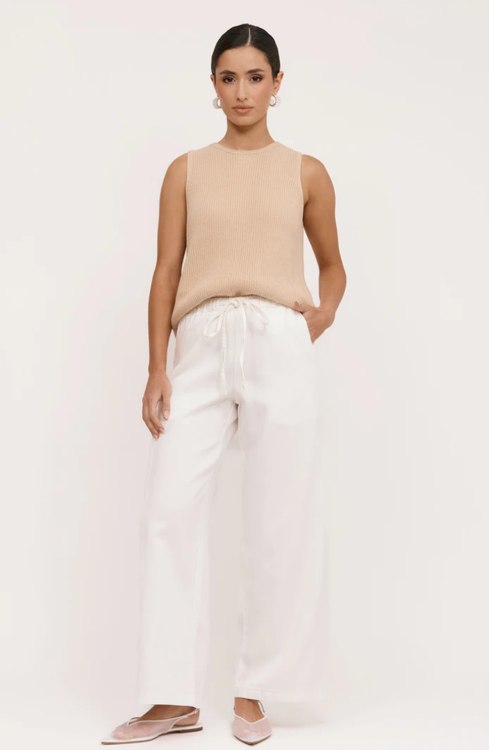 ADORNE ROMY DENIM PANT WHT