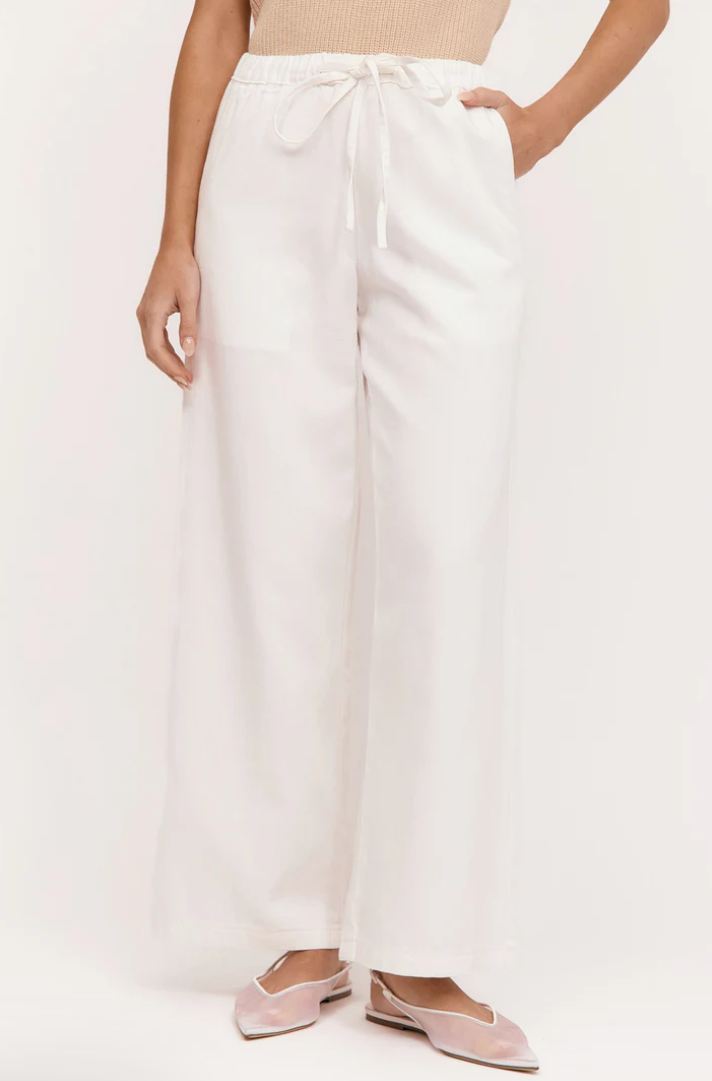ADORNE ROMY DENIM PANT WHT
