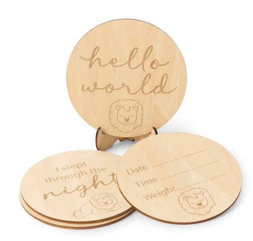 SNUGGLE HUNNY LION WOODEN MILESTONE CARDS