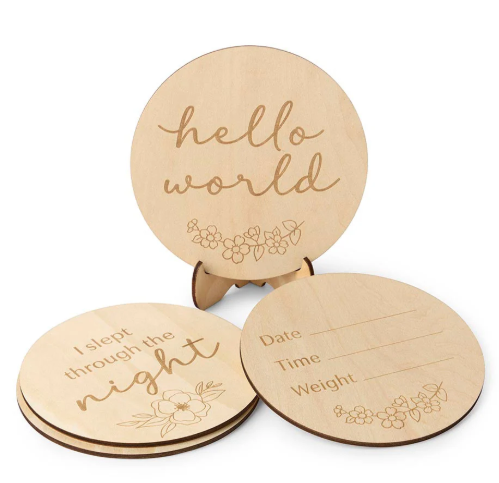 SNUGGLE HUNNY FLORAL WOODEN MILESTONE CARDS