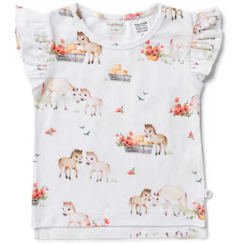 SNUGGLE HUNNY PONY PALS ORGANIC T-SHIRT WITH FRILL