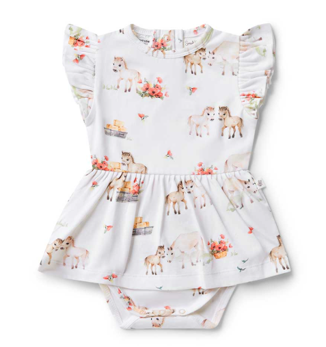 SNUGGLE HUNNY PONY PALS ORGANIC SHORT SLEEVE DRESS