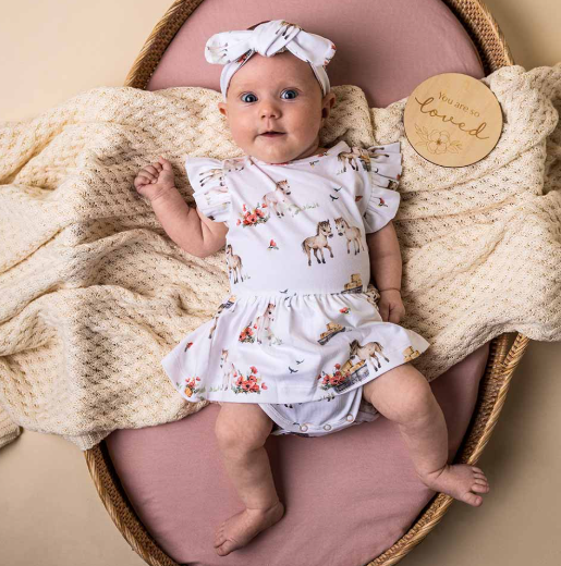 SNUGGLE HUNNY PONY PALS ORGANIC SHORT SLEEVE DRESS