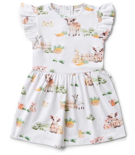 SNUGGLE HUNNY FARM ORGANIC SHORT SLEEVE DRESS
