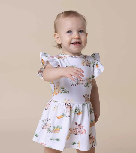 SNUGGLE HUNNY FARM ORGANIC SHORT SLEEVE DRESS