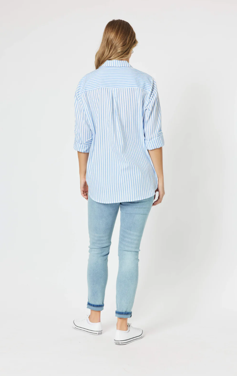 THREADZ LOVE ME STRIPE COTTON SHIRT