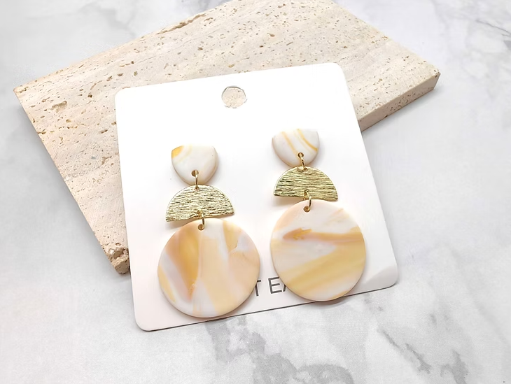 E01741 JE CLAY SWIRL EARRINGS