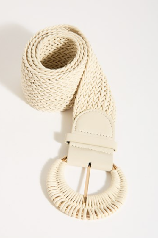 ADORNE PLAITED CORD BELT STONE