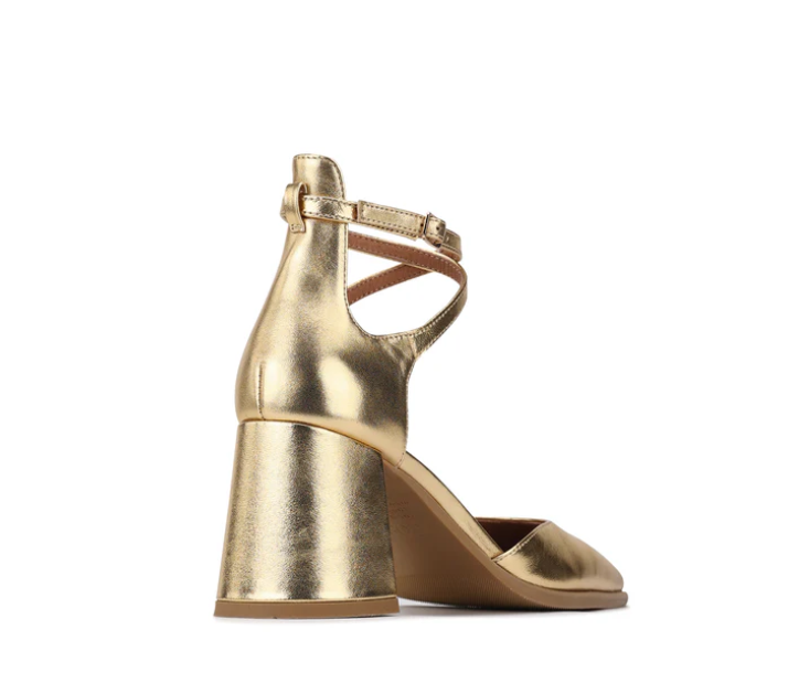 EOS ZAN LEATHER HEEL GOLD