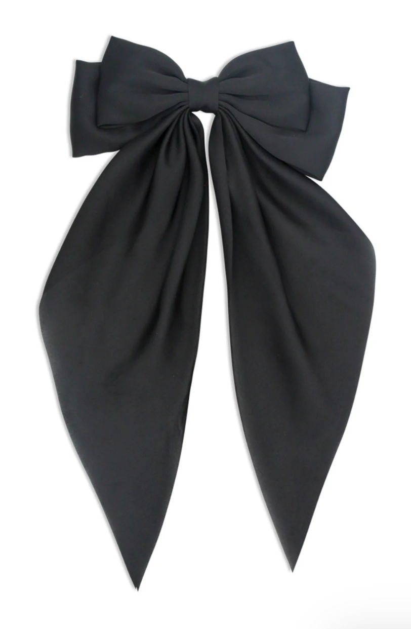 CARA SATIN HAIR BOW BLACK