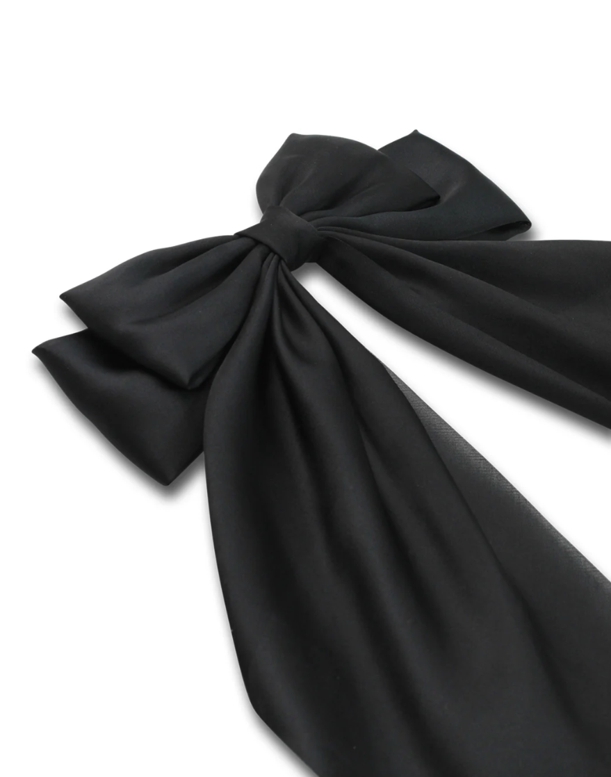 CARA SATIN HAIR BOW BLACK