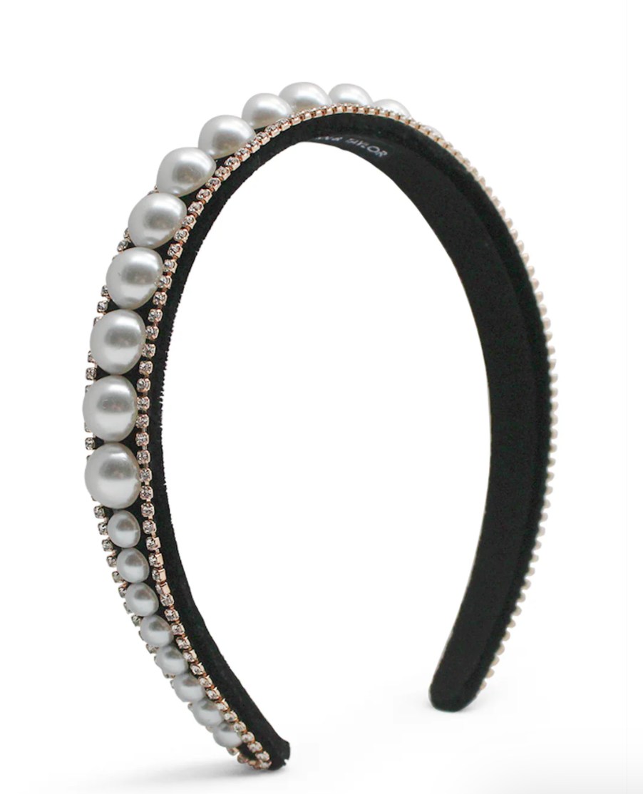 SANA PEARL HEADBAND BLACK