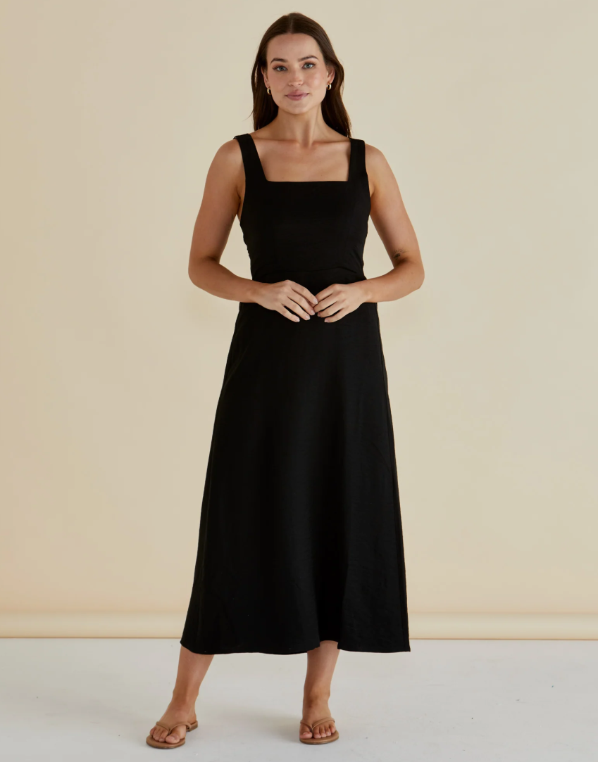 BETTY BASICS TEGAN MIDI DRESS BLACK
