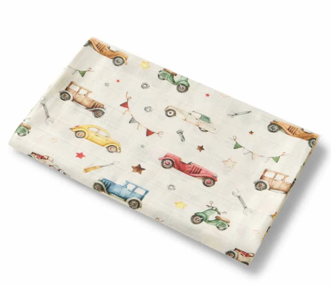 VINTAGE CARS MUSLIN WRAP