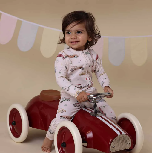 SNUGGLE HUNNY VINTAGE CARS SNUGGLESUIT CONVERTIBLE ROMPER
