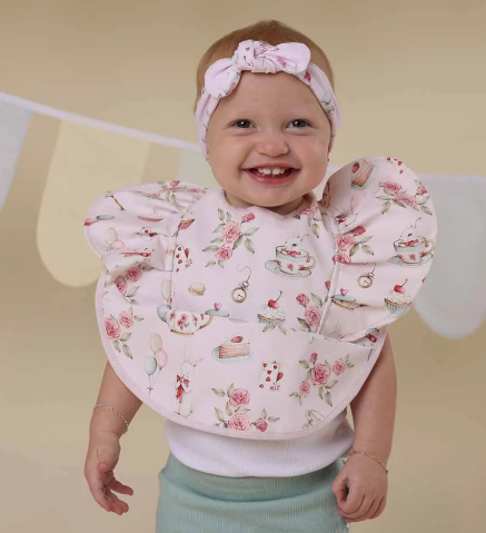 SNUGGLE HUNNY ALICE'S TEA PARTY FRILL BIB
