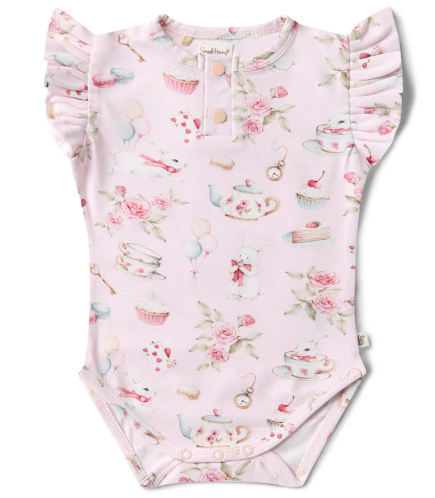 SNUGGLE HUNNY ALICE'S TEA PARTY SHORT SLEEVE BODYSUIT