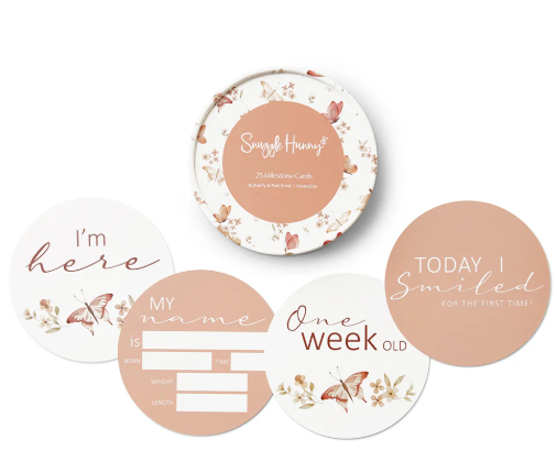 SNUGLE HUNNY BUTTERFLY & PINK REVERSIBLE MILESTONE CARDS