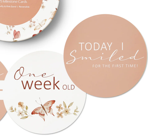 SNUGLE HUNNY BUTTERFLY & PINK REVERSIBLE MILESTONE CARDS