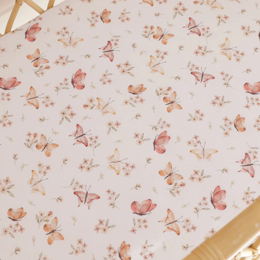 SNUGGLE HUNNY BUTTERFLY BASSINET SHEET/CHANGE PAD COVER