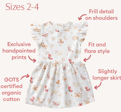 SNUGGE HUNNY BUTTERFLY SHORT SLEEVE DRESS