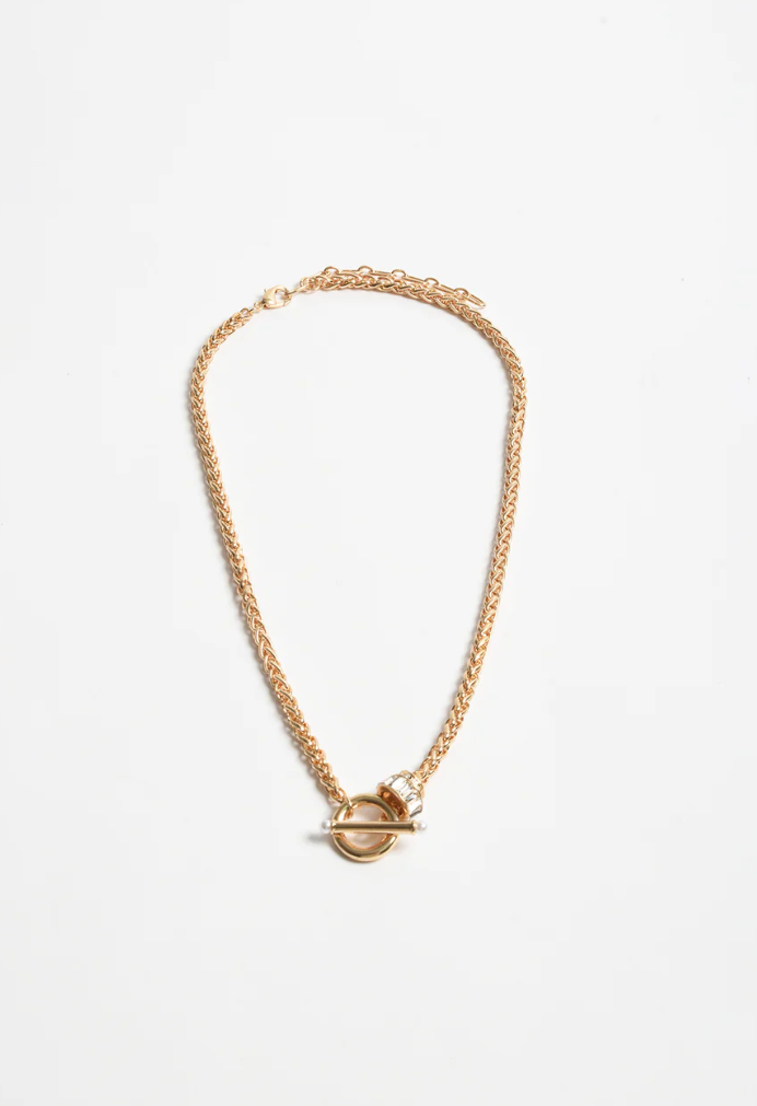 CHAIN DIAMANTE FOB NECKLACE GOLD