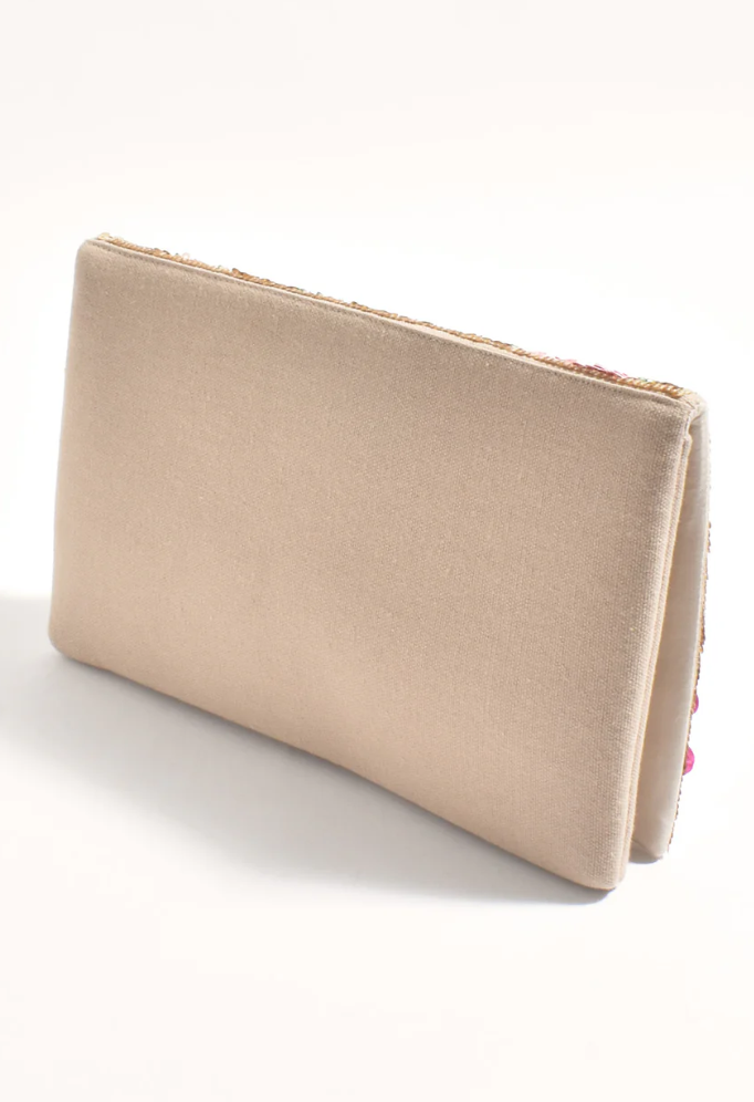 CLARIS SEQUINED FLORALS CLUTCH