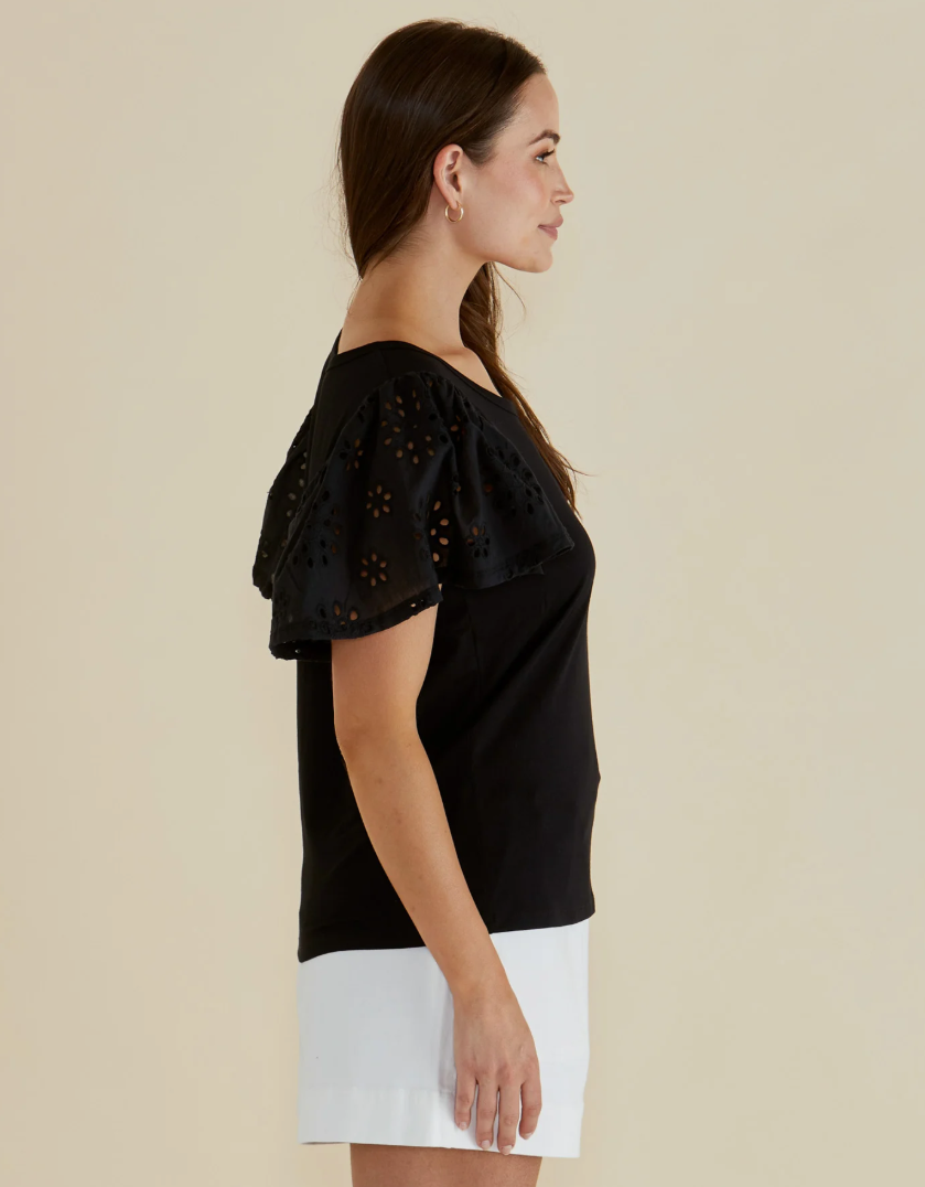 BETTY BASICS LOTTIE TEE BLACK