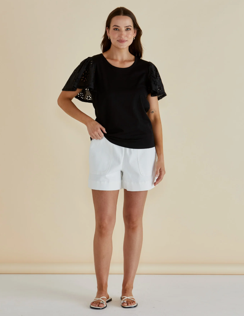 BETTY BASICS LOTTIE TEE BLACK