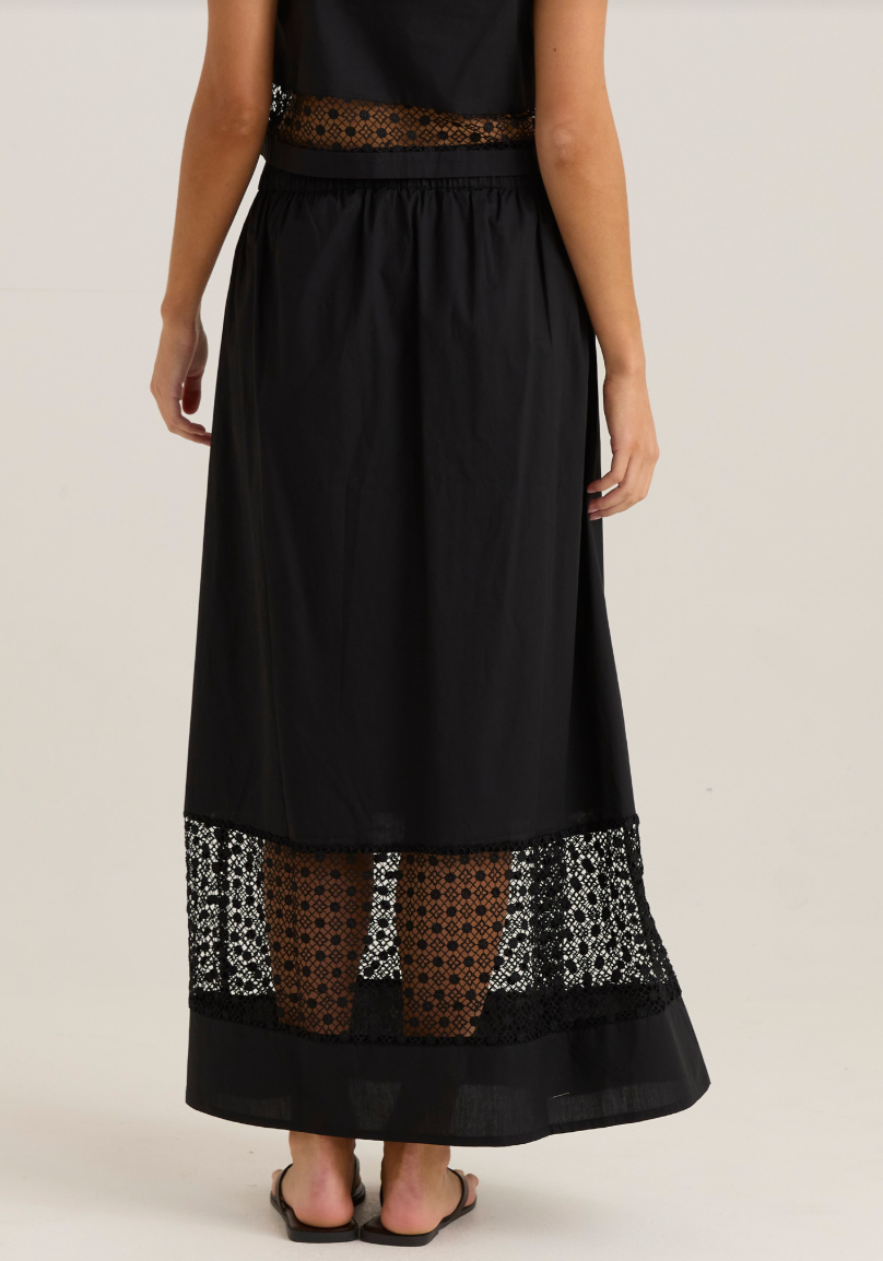 SASS NIXIE LACE SKIRT BLACK
