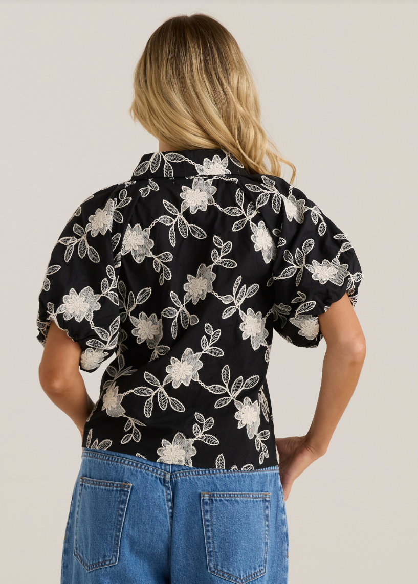 SASS MARLOWE BUBBLE SLEEVE BLOUSE