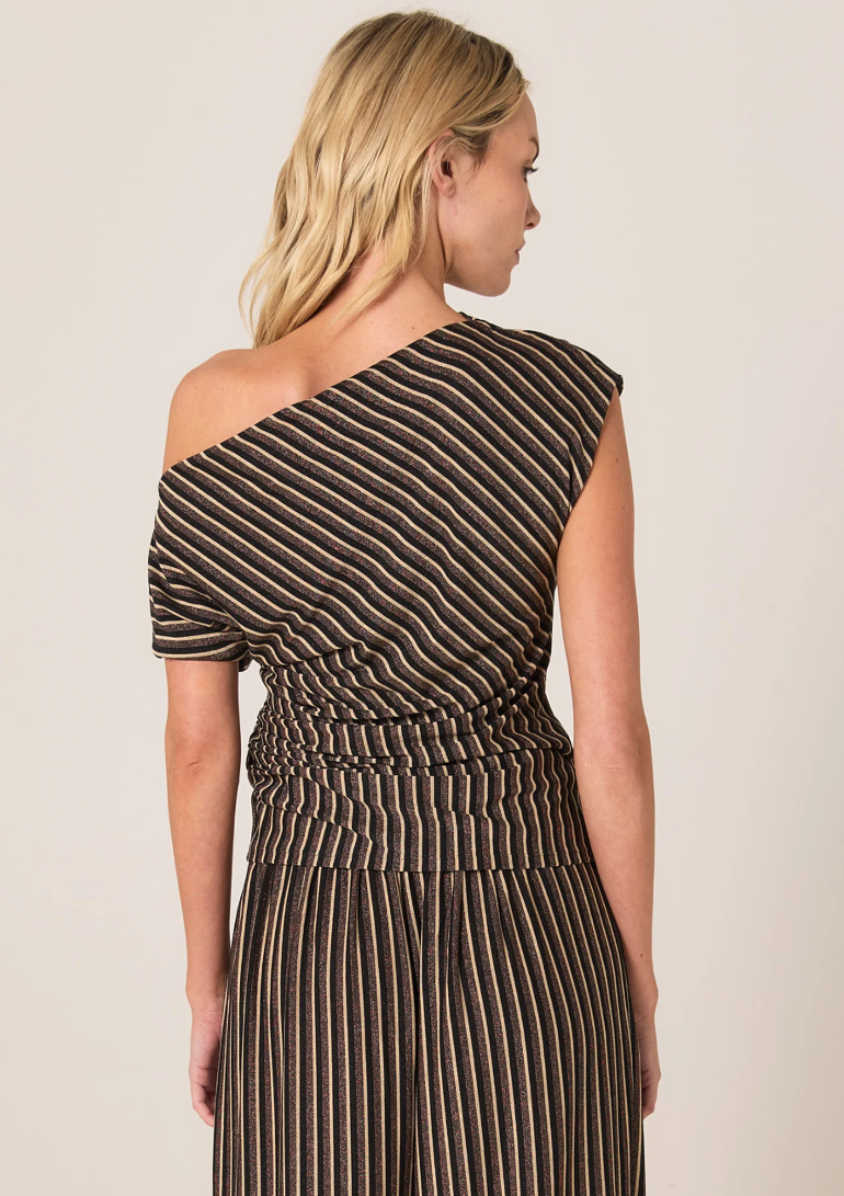 FATE & BECKER EVERLYN METALIC JERSEY TOP