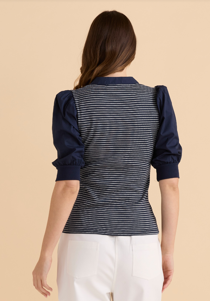 BETTY BASICS RALPH RIB TOP NAVY