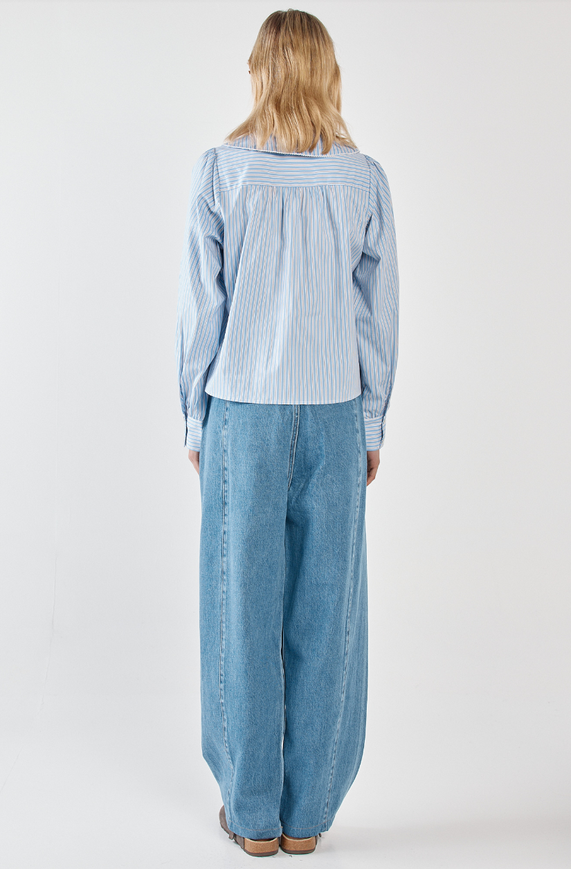 SASS GYPSY COLLARED SHIRT BLUE STRIPE
