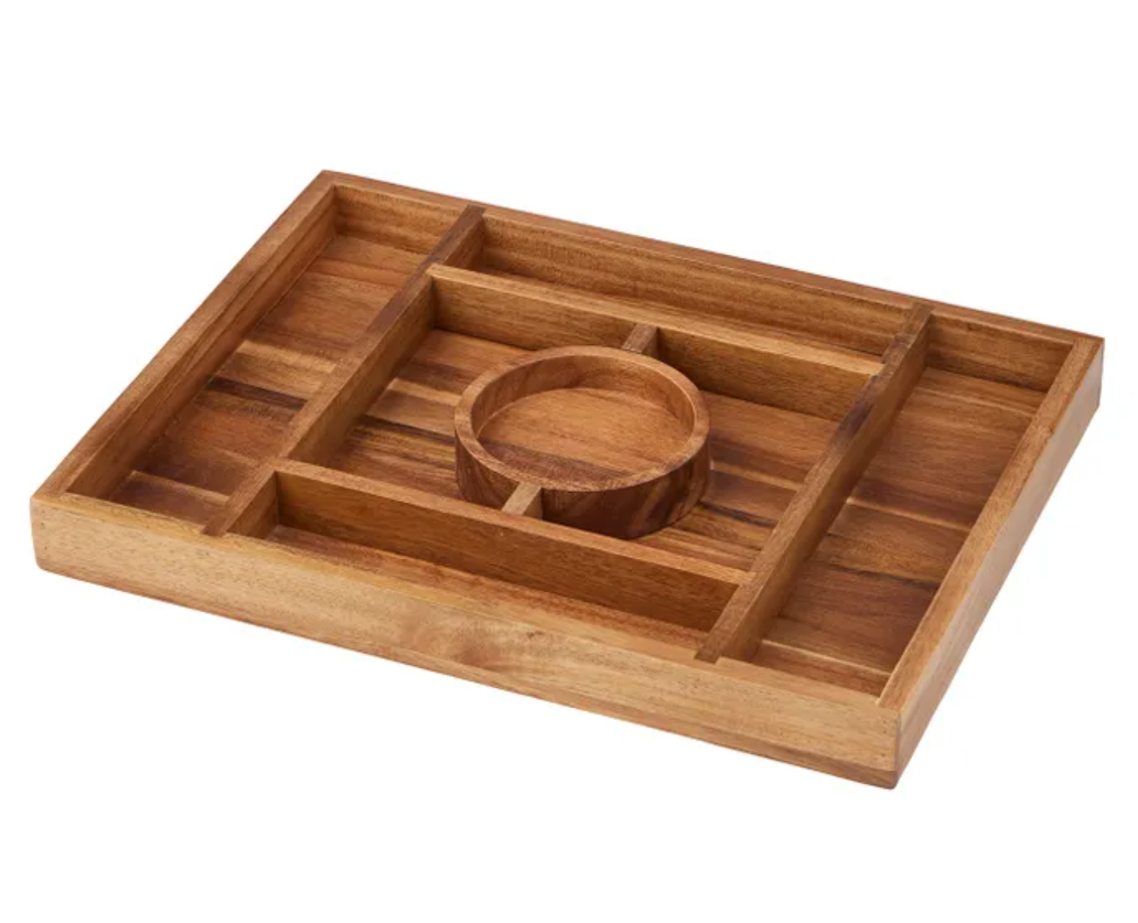 GUSTO WOOD DIVIDED PLATTER