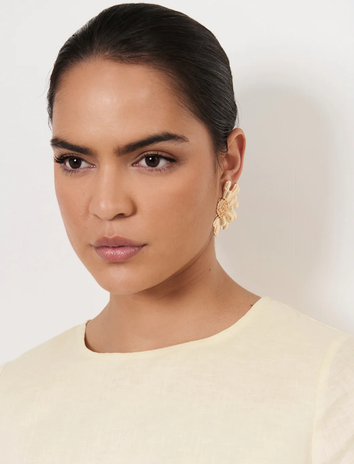 ADORNE STATEMENT FLOWER EARRINGS