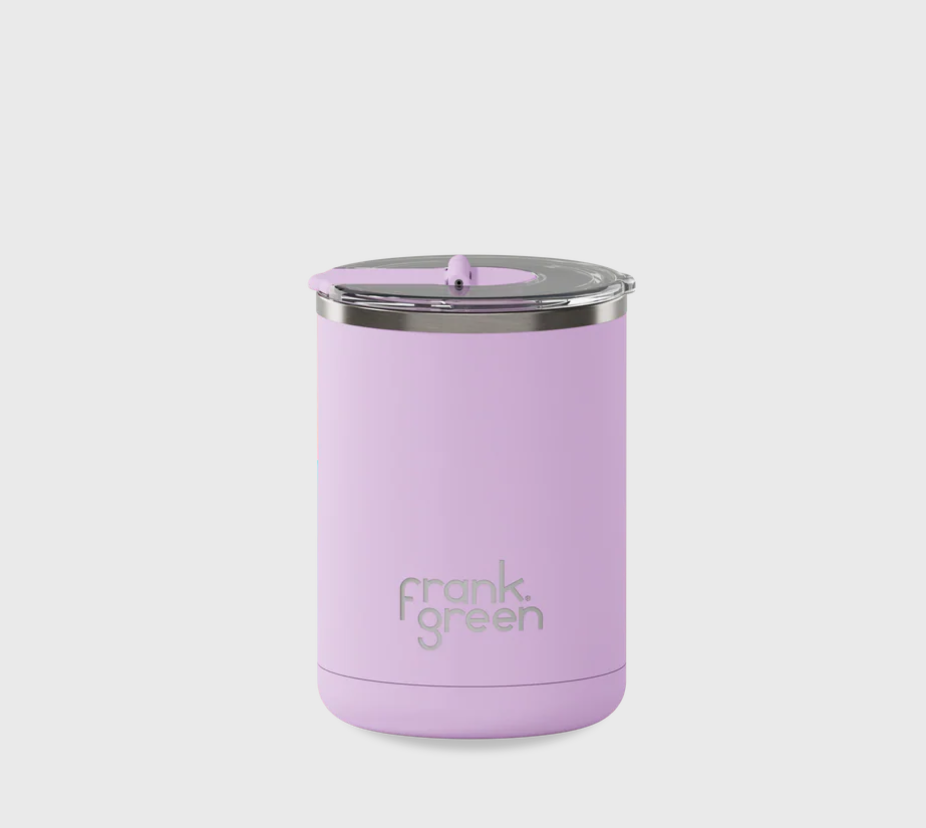 FRANK GREEN 12OZ CERAMIC COFFEE CUP SCREW LID LILAC