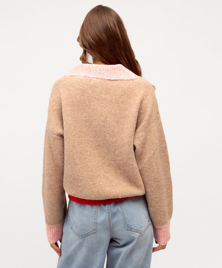 LOL CONTRAST TRIM SWEATER