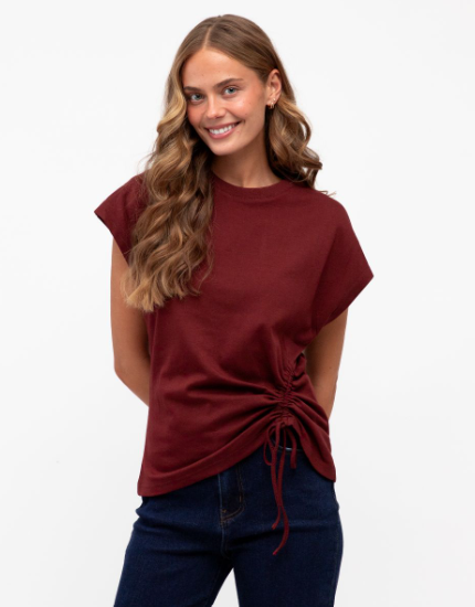 LOL DRAWSTRING TEE MAROON