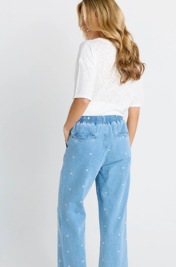 BETTY BASICS DENIM STAR JOGGER