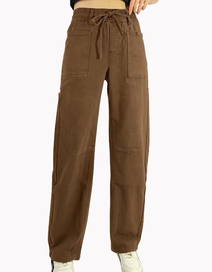 COUNTRY DENIM BARREL JEAN CHOCOLATE