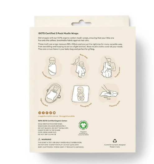 SNUGGLE HUNNY DIGGERS/OLIVE/BRONZE MUSLIN WRAPS 3 PACK