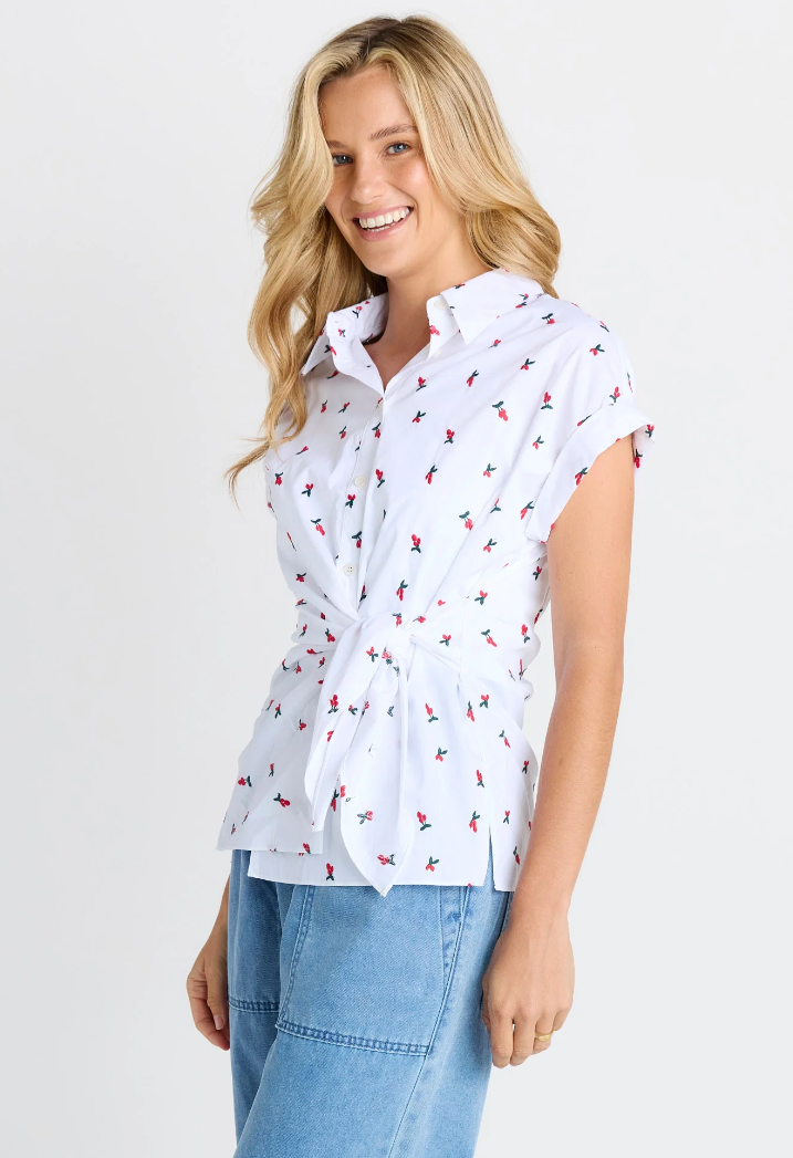 BETTY BASICS SCOUT TEE CHERRY EMBROIDERY