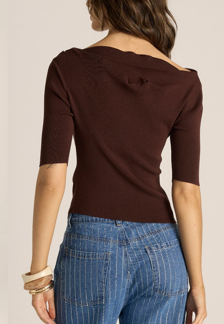 FATE & BECKER ESTELLE TOP CHOCOLATE