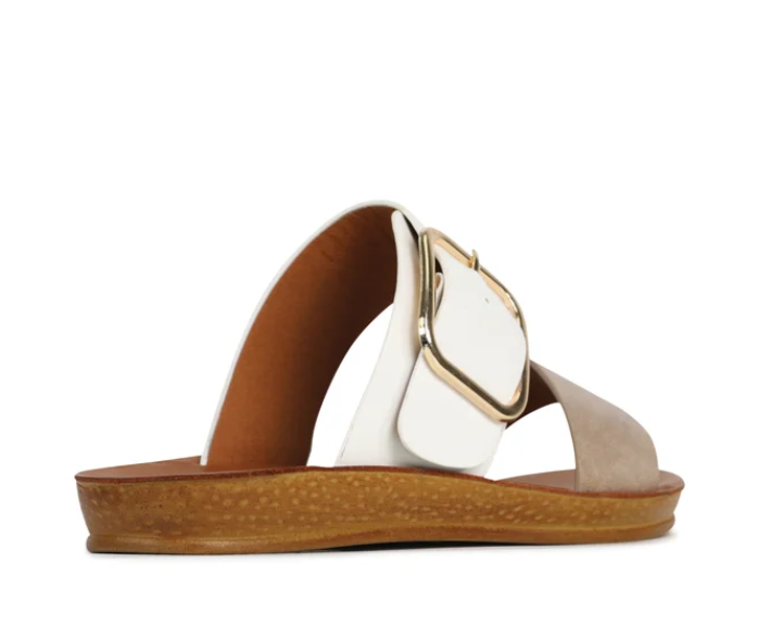 LOS CABOS DOTI SLIP ON TAUPE/ WHITE