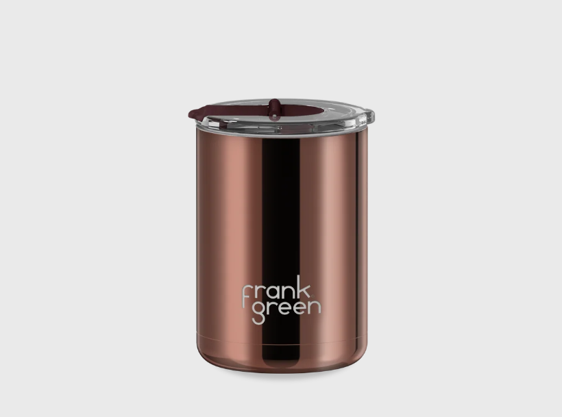 FRANK GREEN 12OZ CERAMIC COFFEE CUP CHOCOLATE CHROME