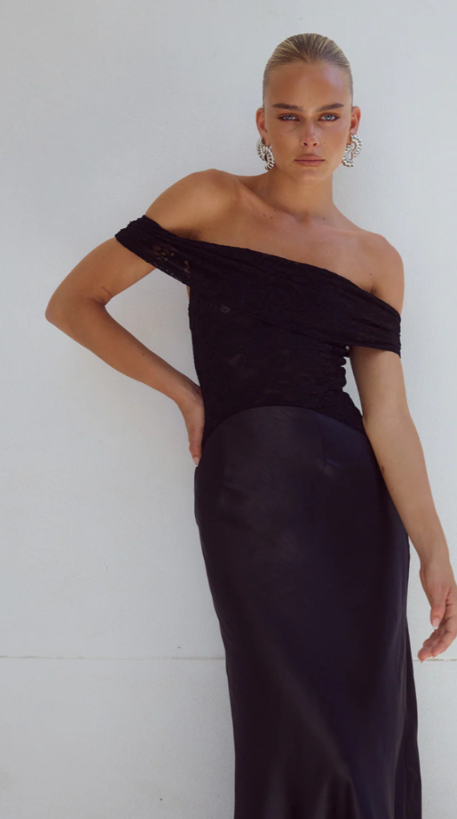 AMORET MIDI DRESS BLACK