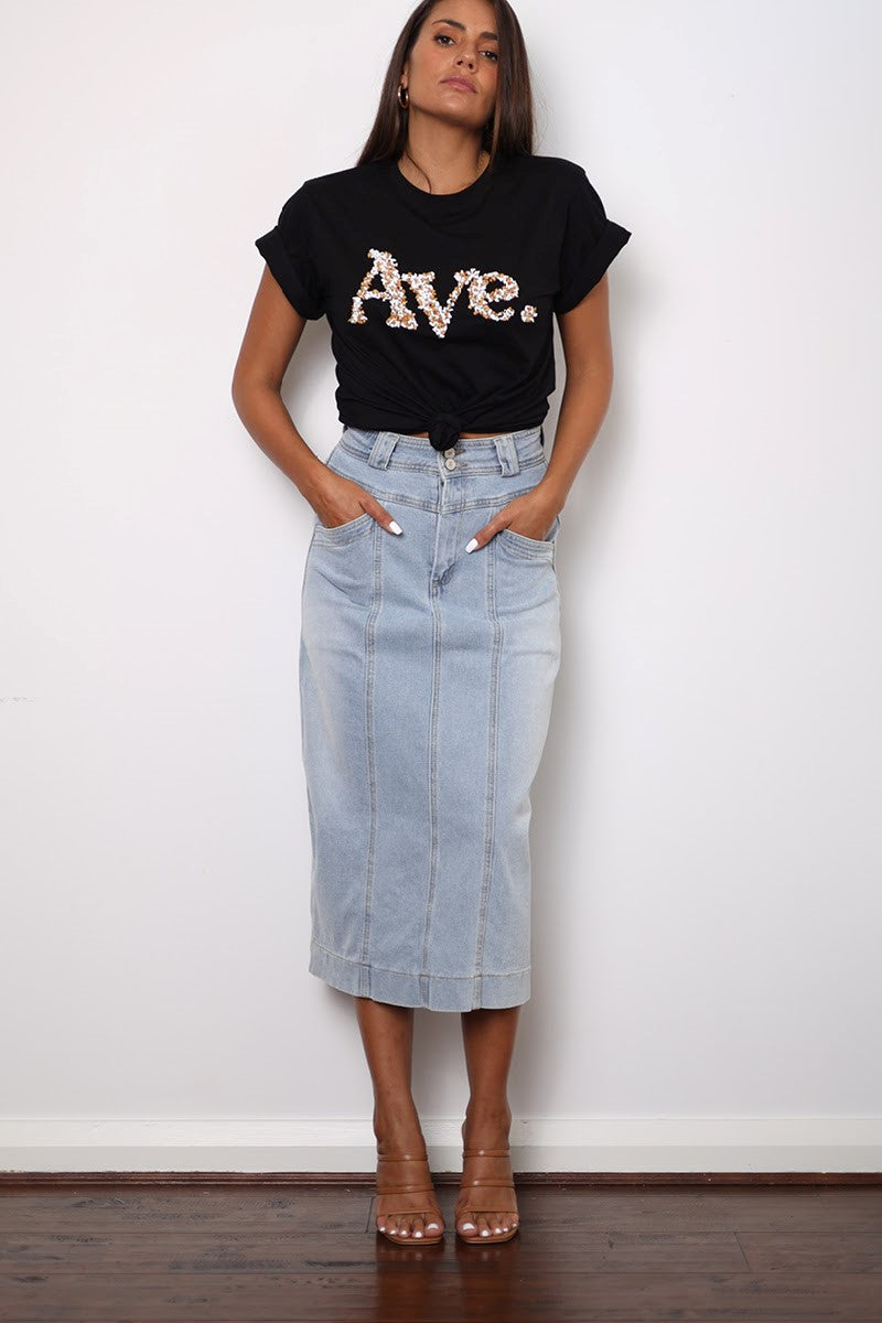 NFL124 GILLET DENIM SKIRT