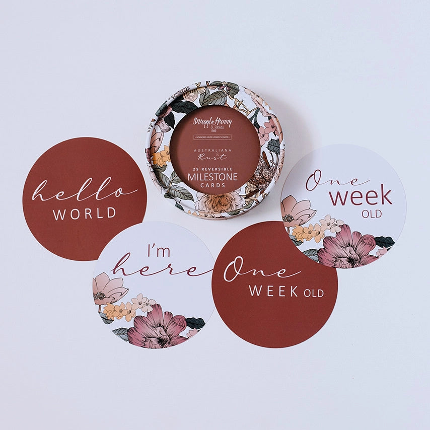 AUSTRALIANA & RUST REVERSIBLE MILESTONE CARDS